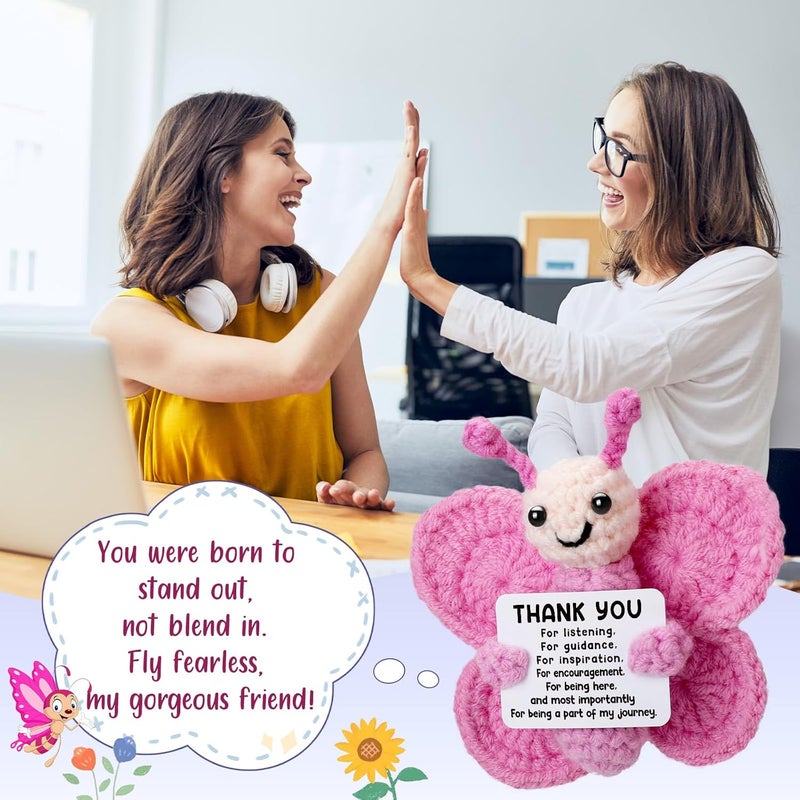 Weming Store Bosses Day Gifts for Women, Handmade Crochet Butterfly with Thank-You Card, Boss Lady Gifts, Best for National Boss Day, Retirement Farewell Goodbye Appreciation & Job Leaving - Image 4